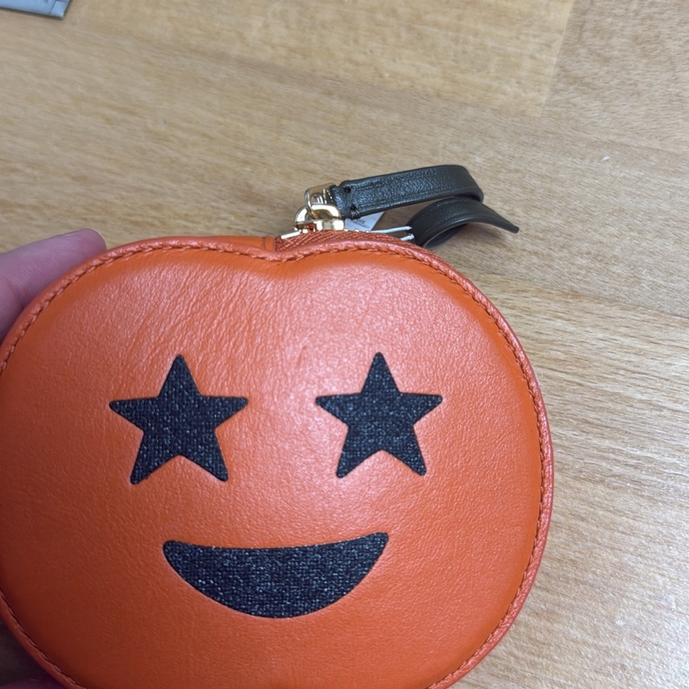 Coach pumpkin Jack o lantern zipper coin purse - Picture 5 of 6